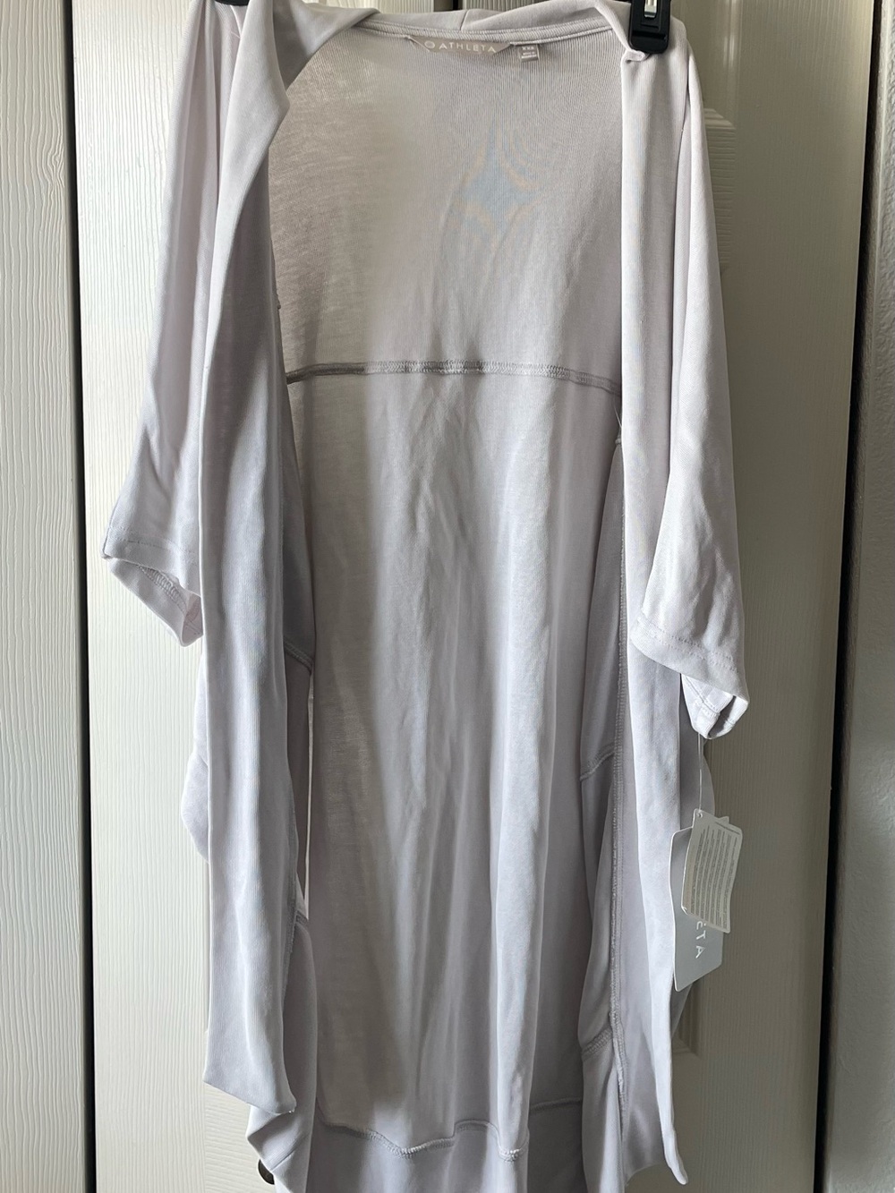 Athleta Light Gray Open-Front Draped Cardigan